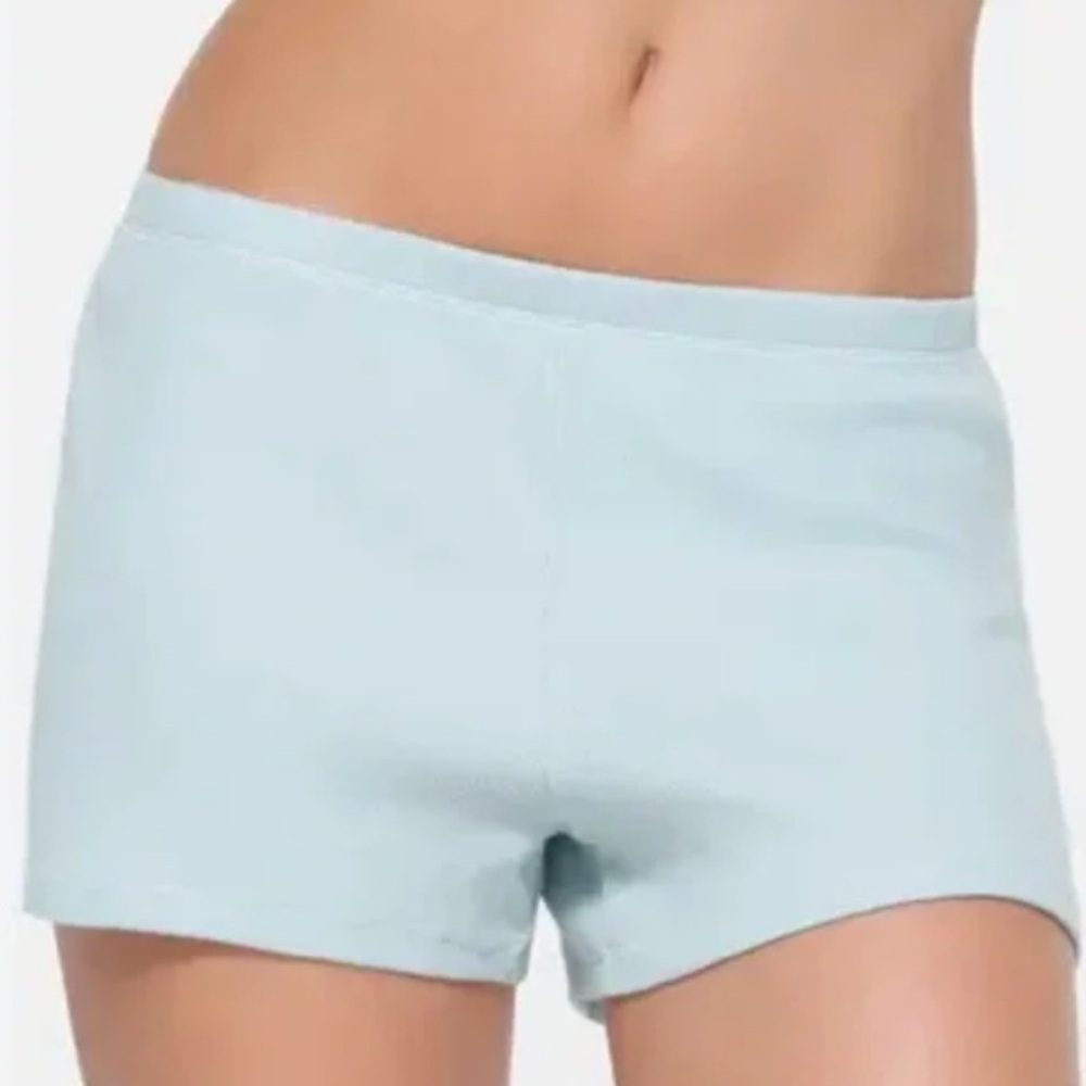 Skims Cotton Rib Loose Shorts. NWT. Opal color, size S